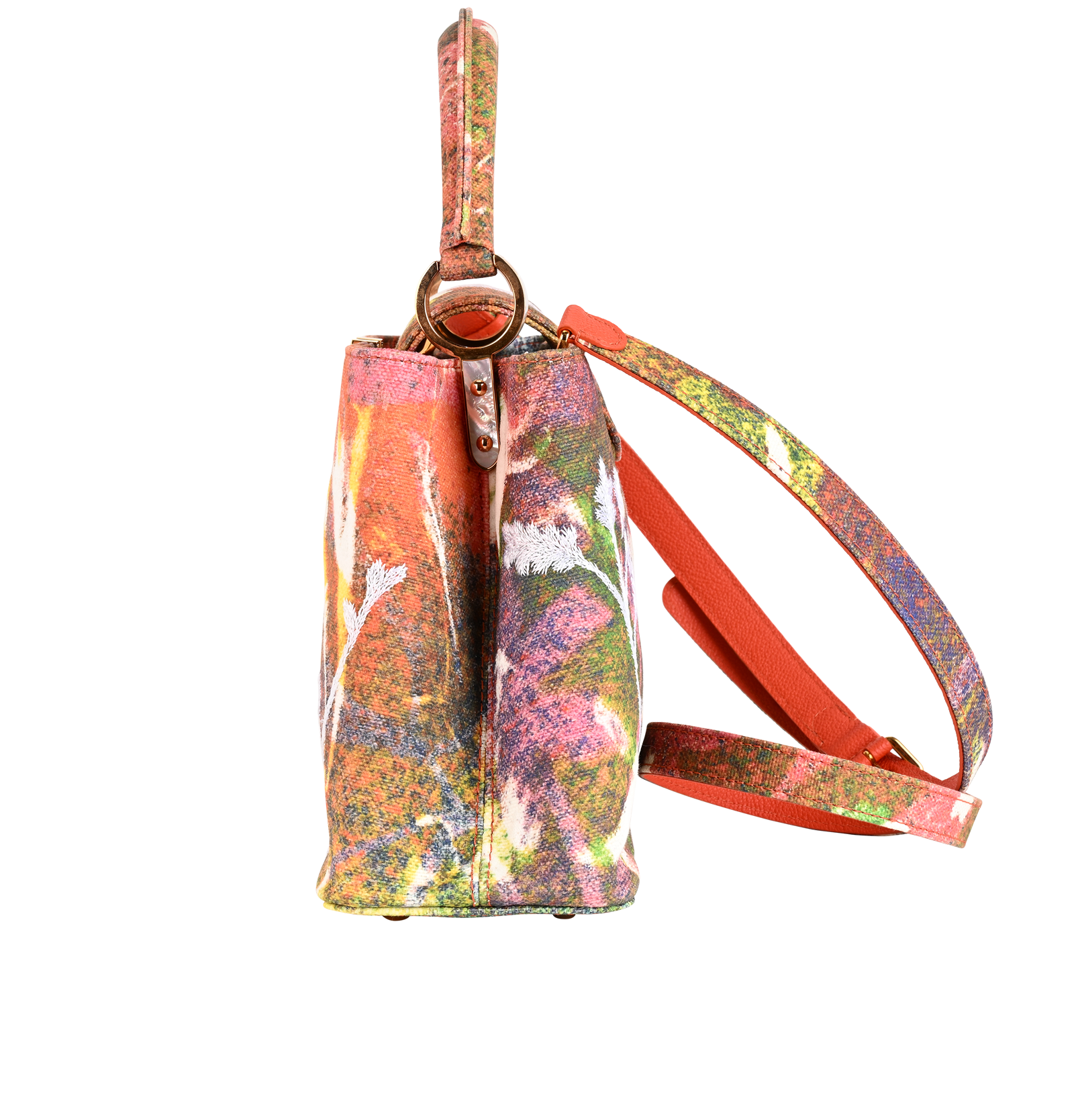 Sam Falls Artycapucines, &pound;3,500, Handbags, Orange, Canvas/Leather, Bottom view